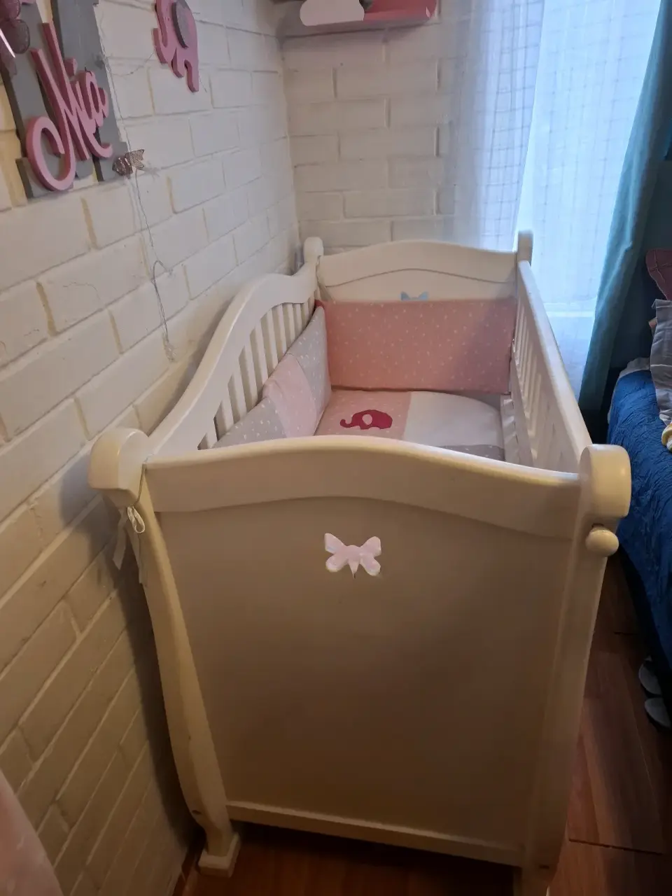 Cuna de madera blanca - miniatura 4