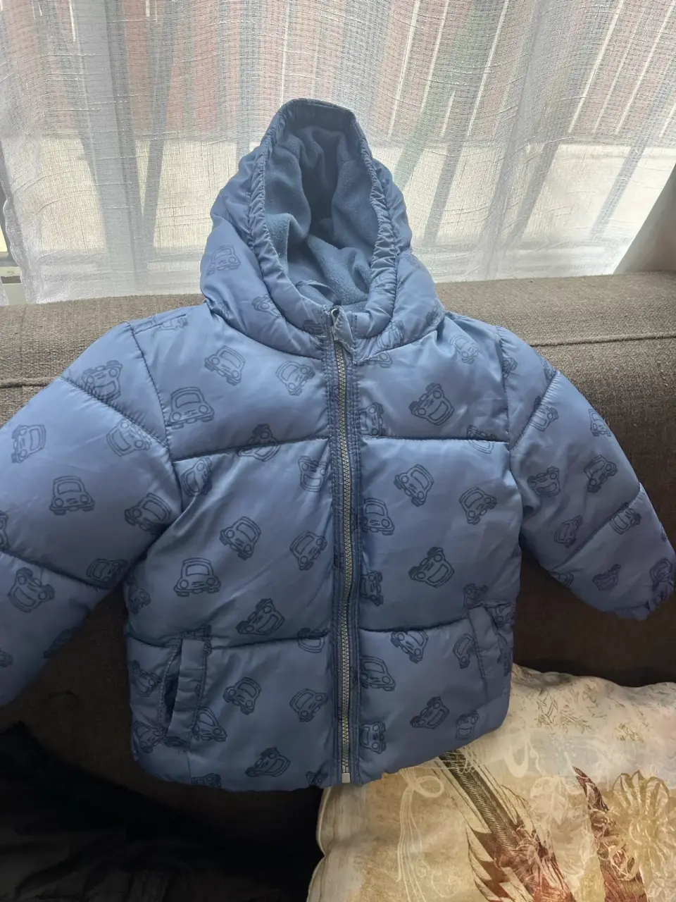 Chaqueta azul infantil con capucha - miniatura 1