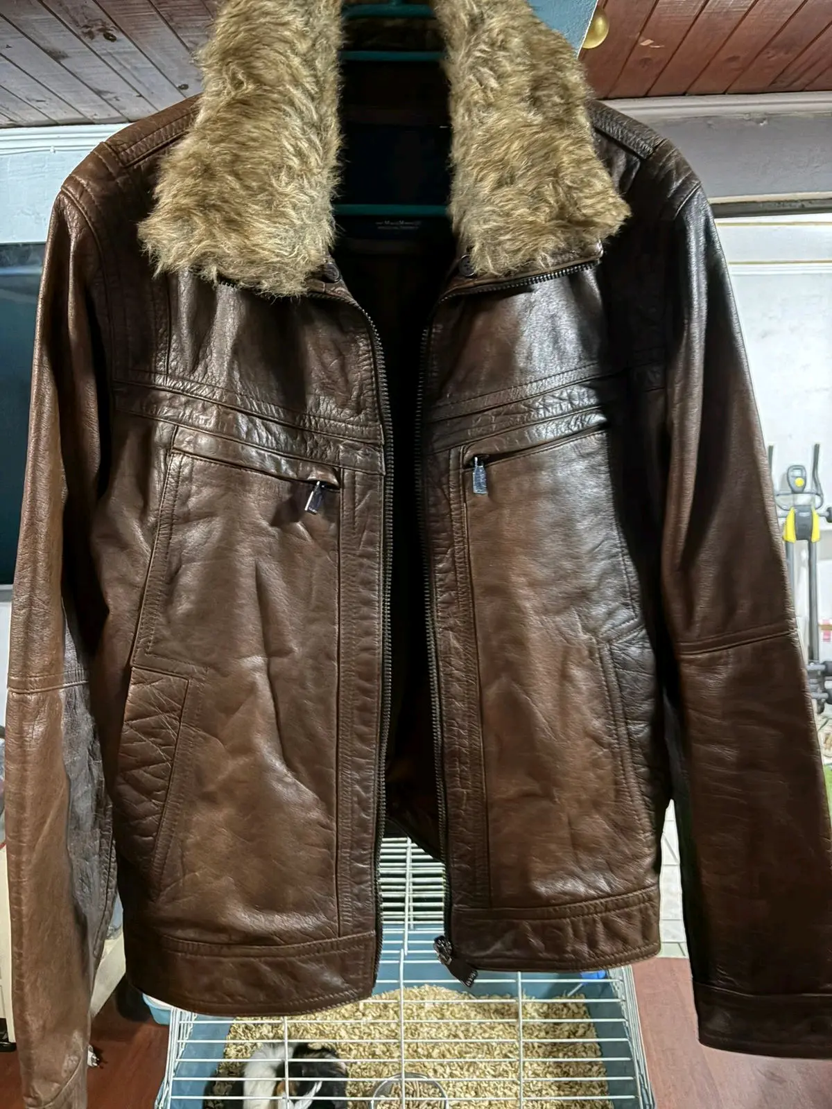 Chaqueta cuero Zara man  moda sport - miniatura 1