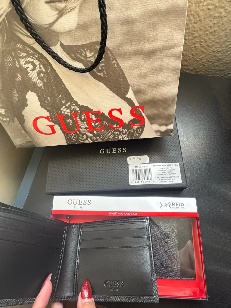 Set billetera y tarjetero Guess - miniatura 2