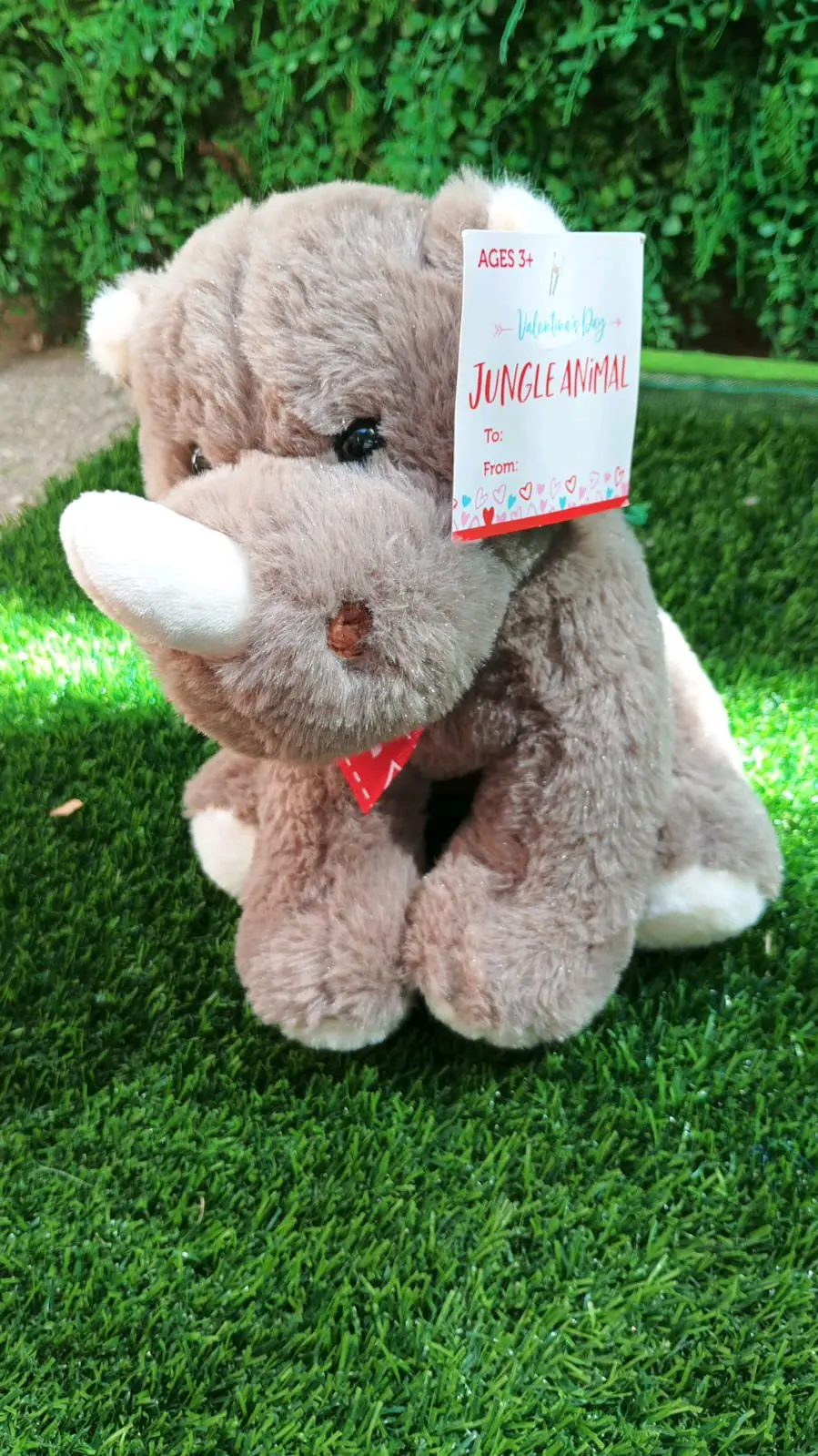 Peluche rinoceronte suave gris - miniatura 2