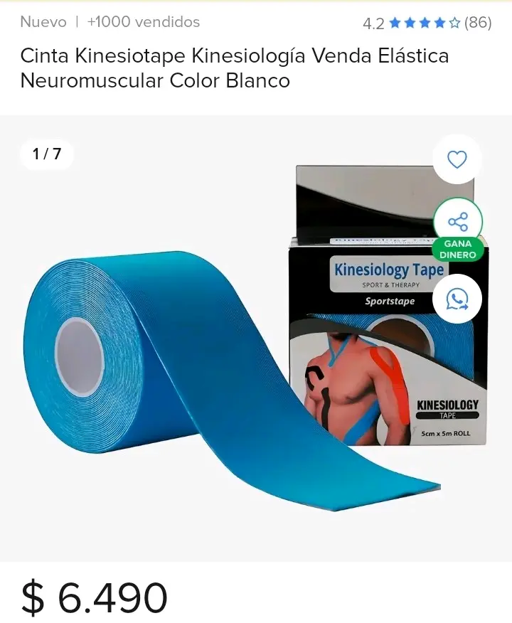 Cinta Kinesiotape Elástica Azul