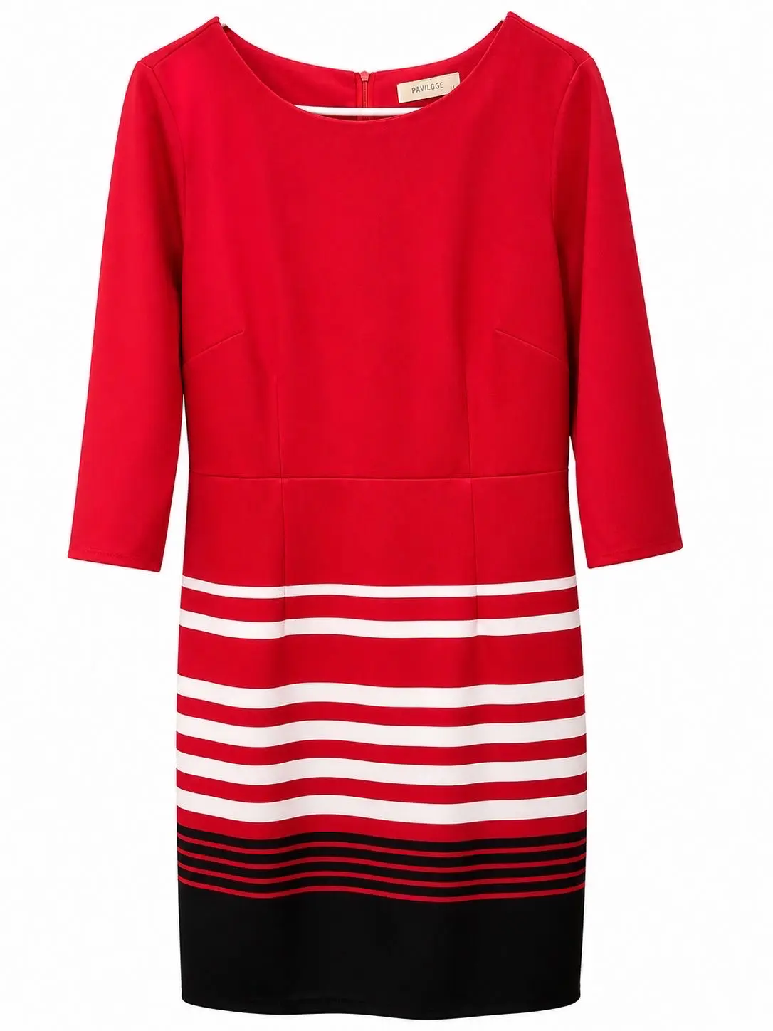 Vestido rojo con rayas