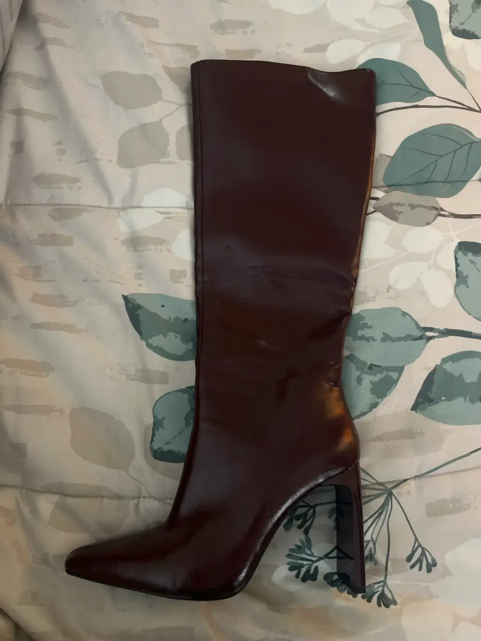 Botas altas de cuero burdeo - miniatura 2