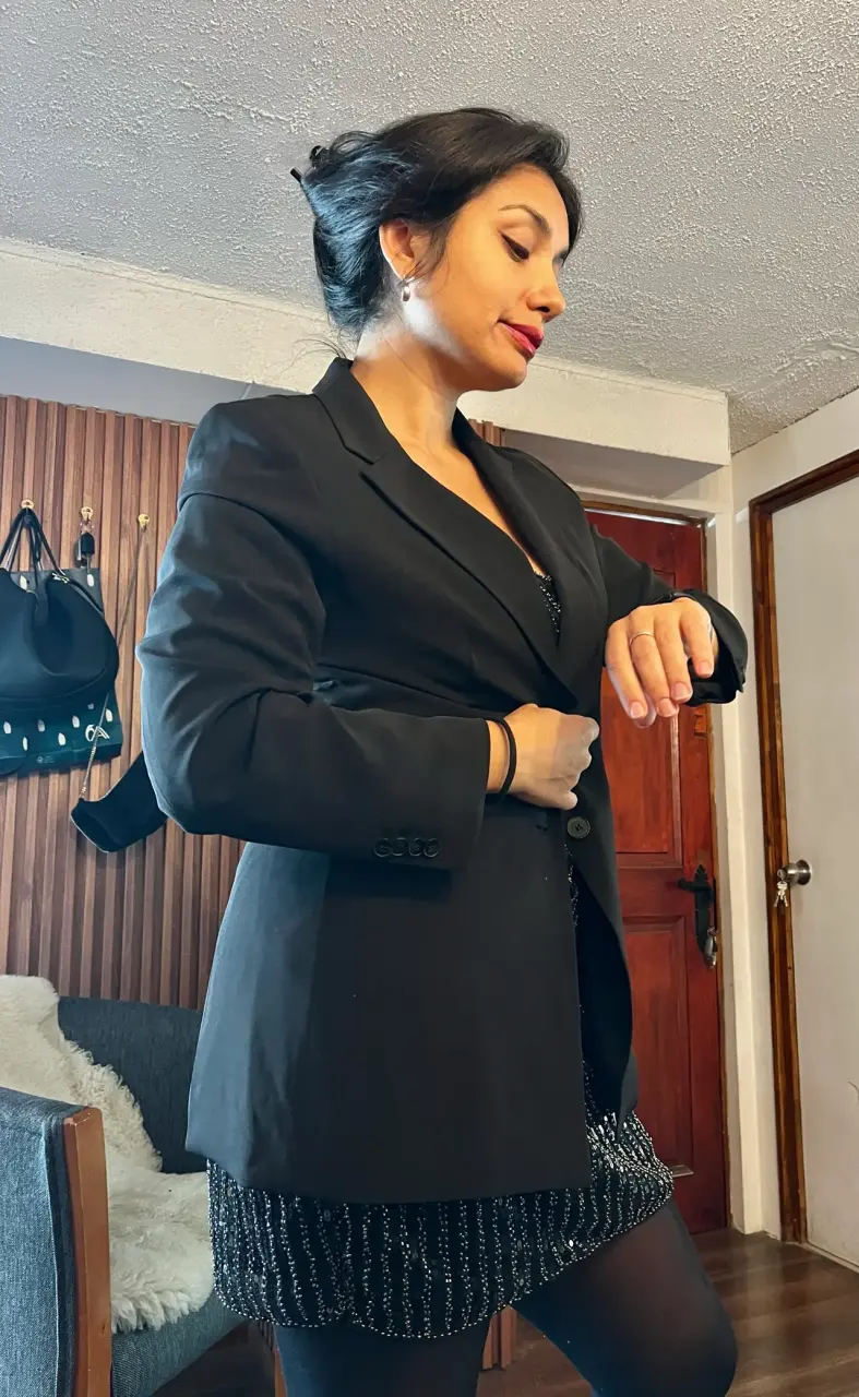 Blazer negro formal o fiesta - miniatura 3