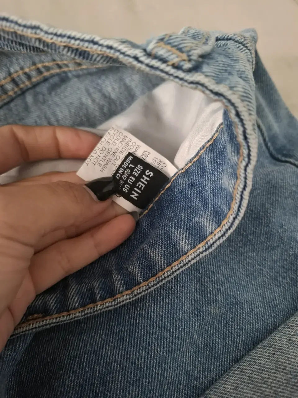 Shorts moms de mezclilla azul claro - miniatura 2