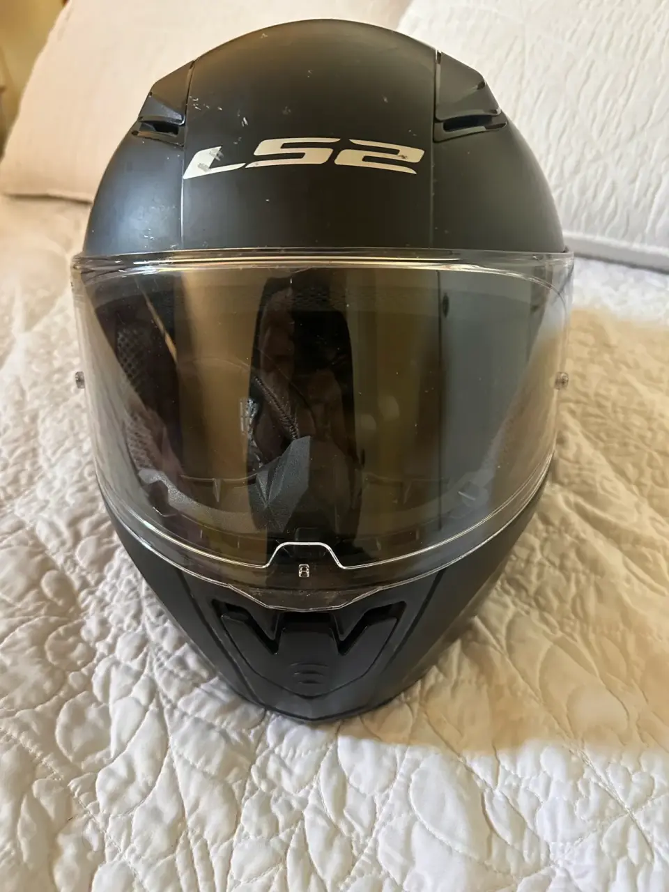Casco motocicleta negro LS2 con intercomunicad - miniatura 1
