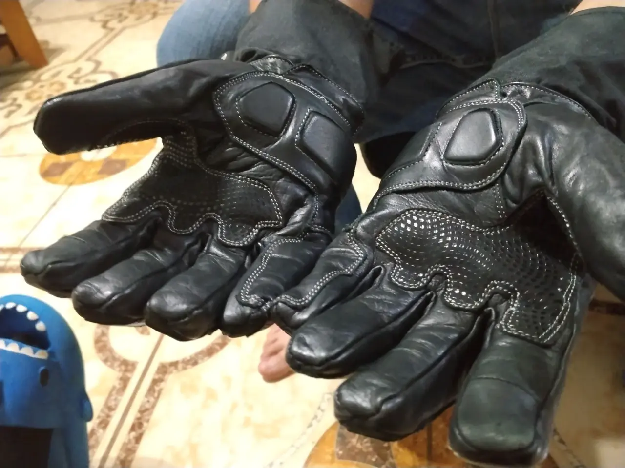 Guantes de moto negros - miniatura 5