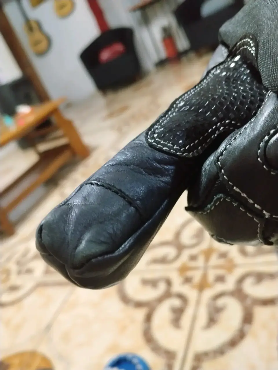 Guantes de moto negros - miniatura 6