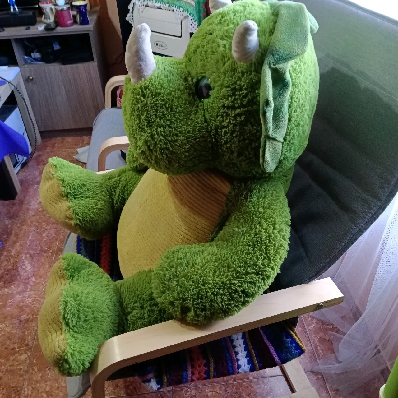 Peluche dinosaurio verde grande - miniatura 2