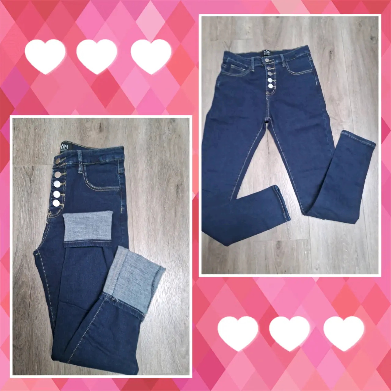 Jeans azul oscuros con botones - miniatura 1