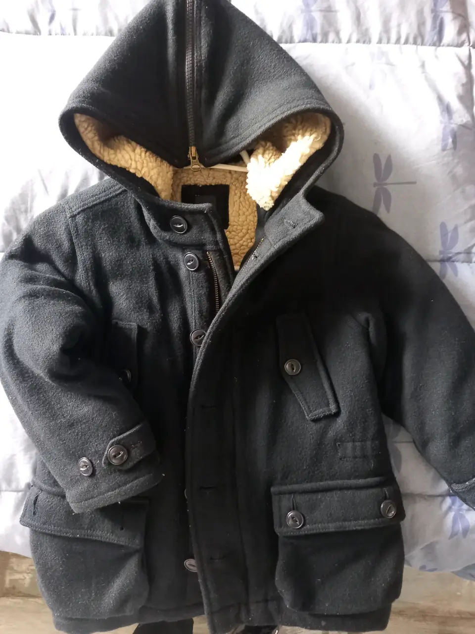 Abrigo Baby  GAP azul marino de niño con capucha. - miniatura 2