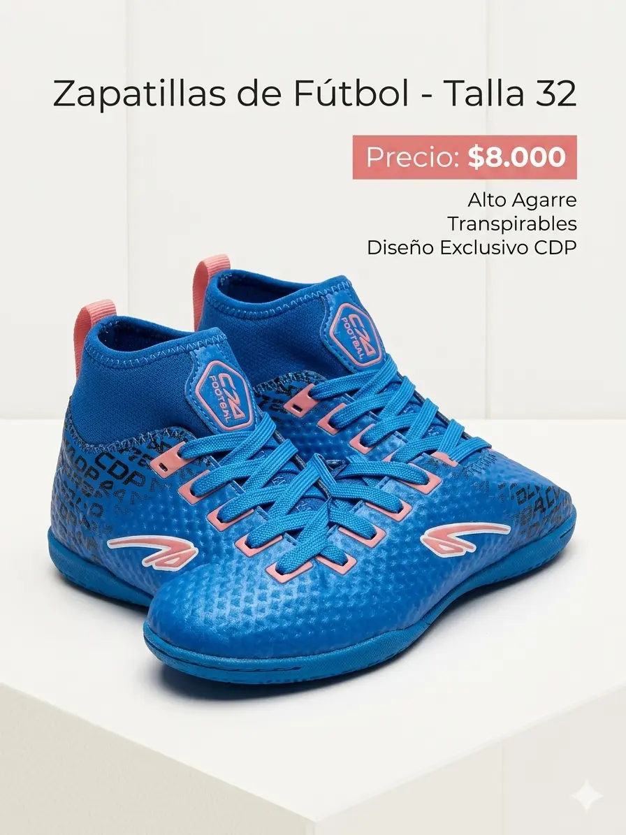 Zapatillas de fútbol azules 32 - miniatura 1
