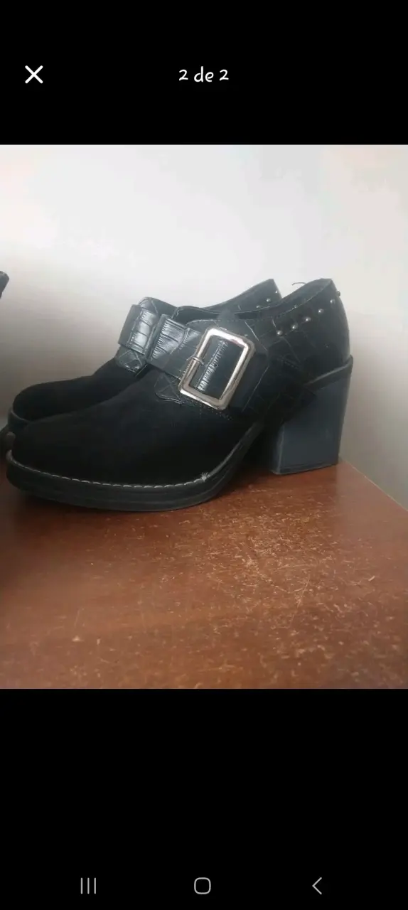 Botines de taco ancho negros - miniatura 2