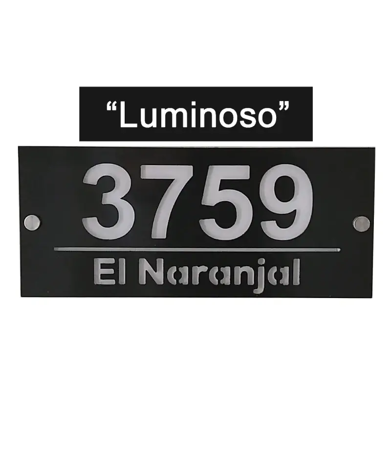 Letrero luminoso, número para casa