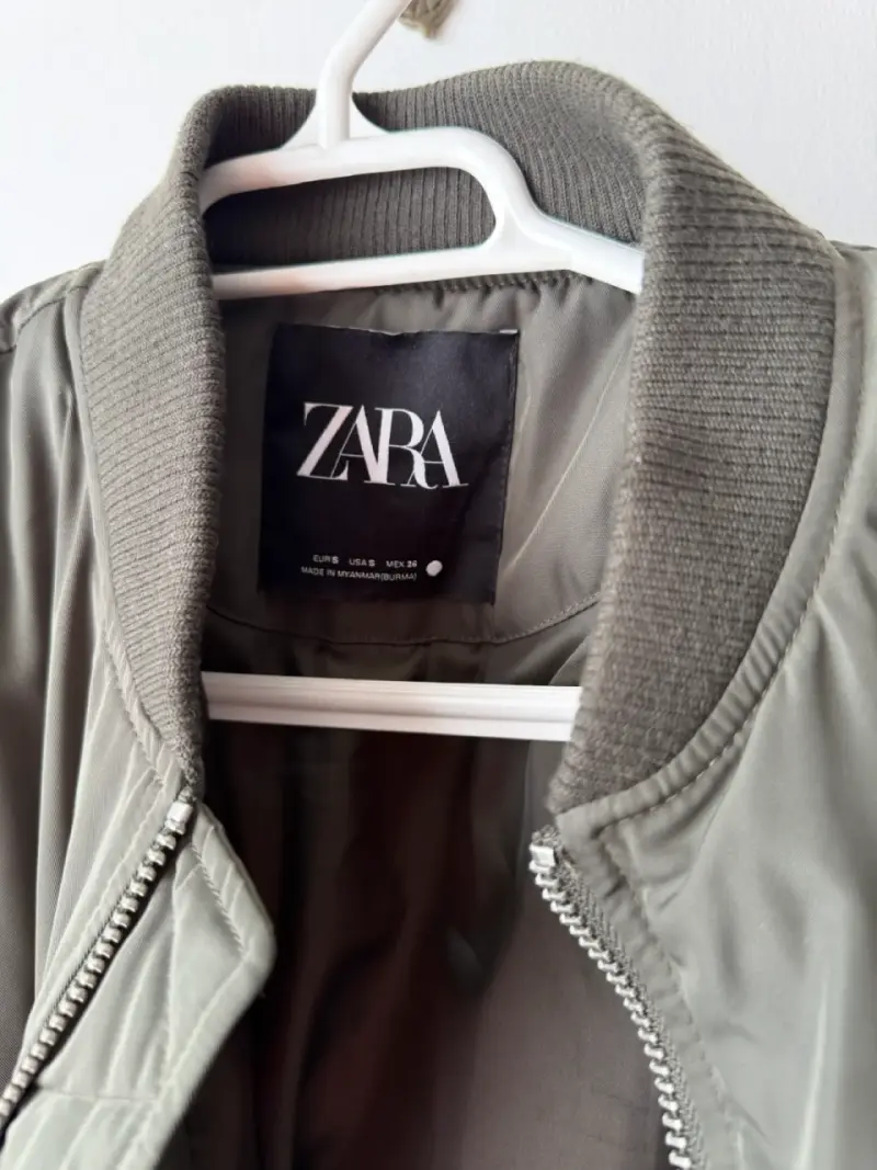 Chaqueta bomber verde Zara - 3