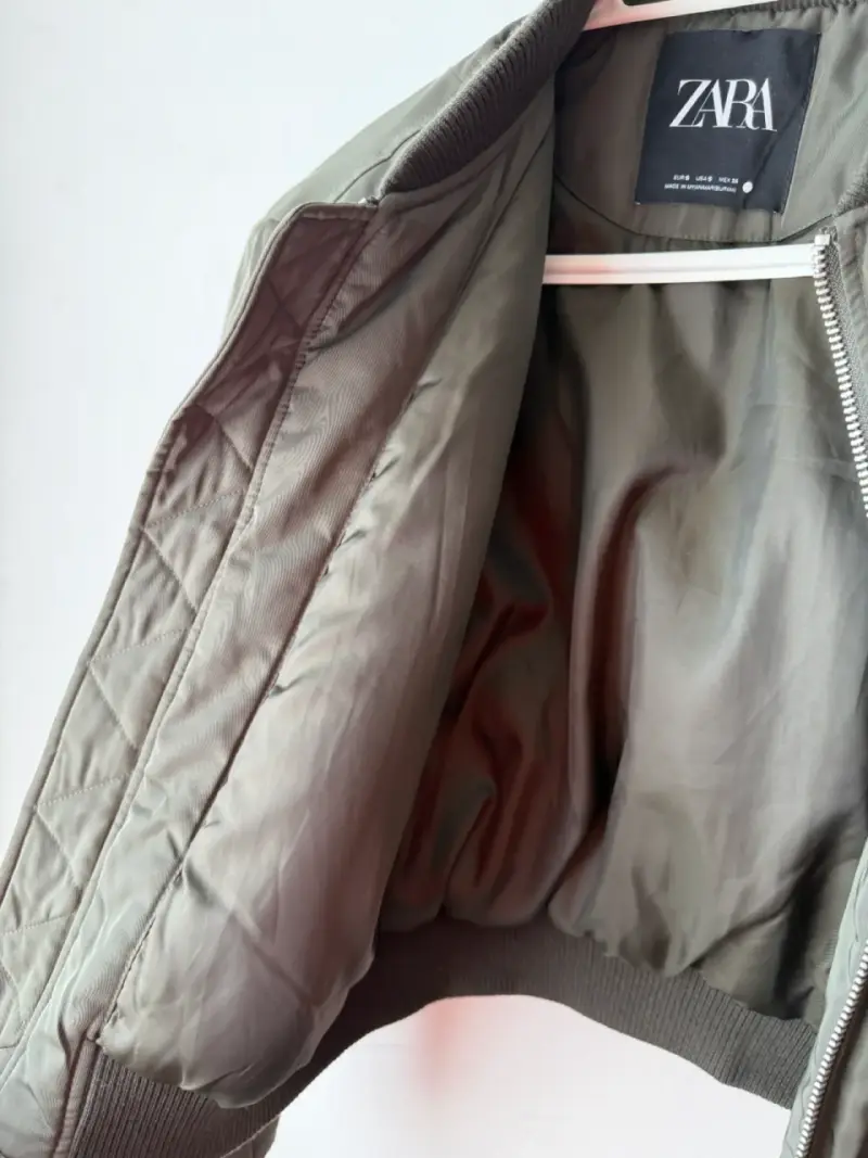 Chaqueta bomber verde Zara - 6