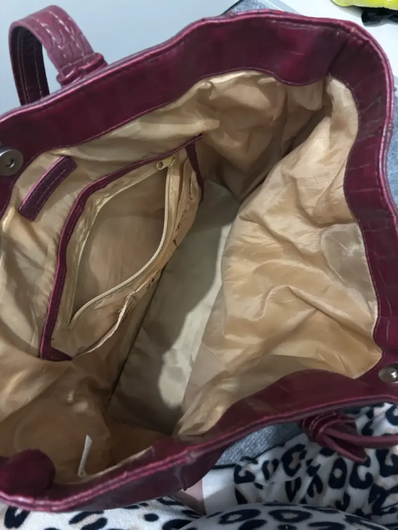 Bolso tote burdeos elegante - 2