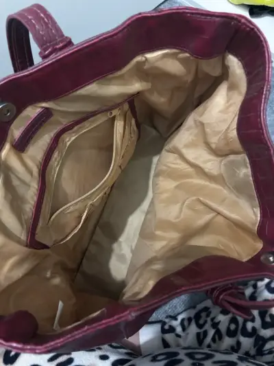 Bolso tote burdeos elegante - miniatura 2