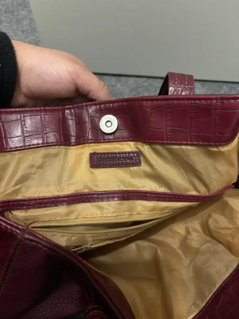 Bolso tote burdeos elegante - 3