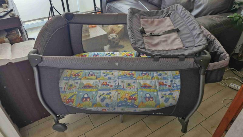 Cuna Infanti Playard Luna Gris - 4
