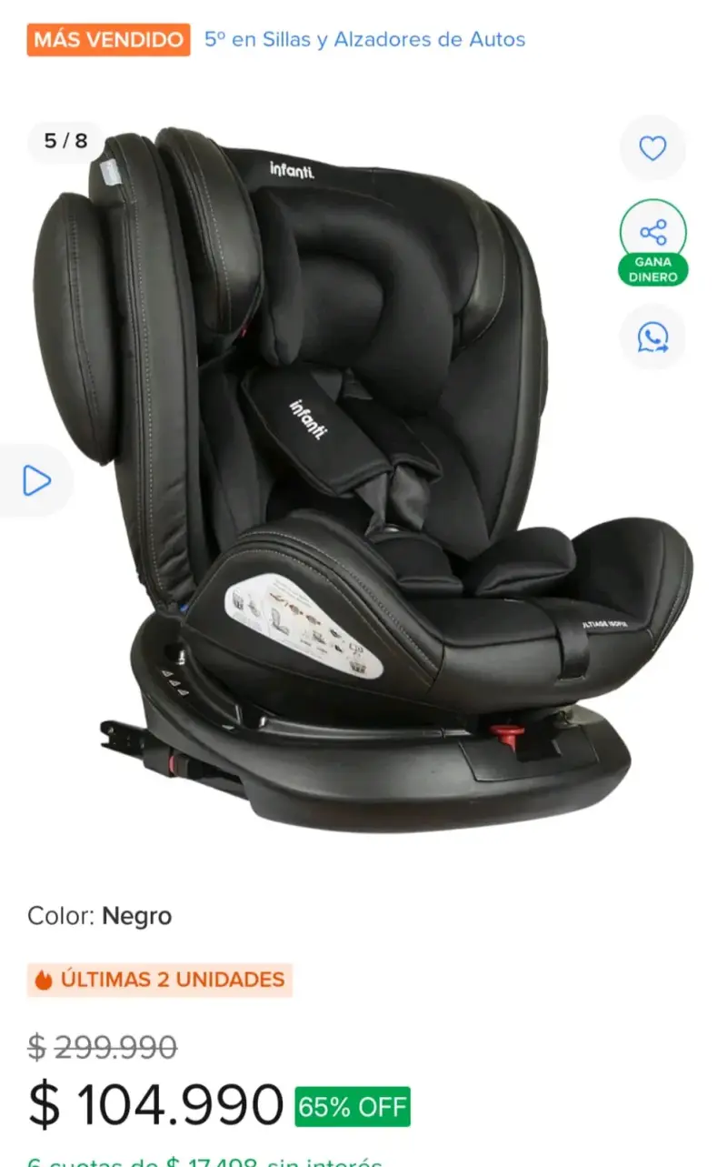 Silla de auto Infanti negra - 2