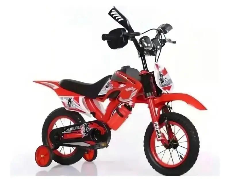 Moto infantil roja con estabilizadores - 1