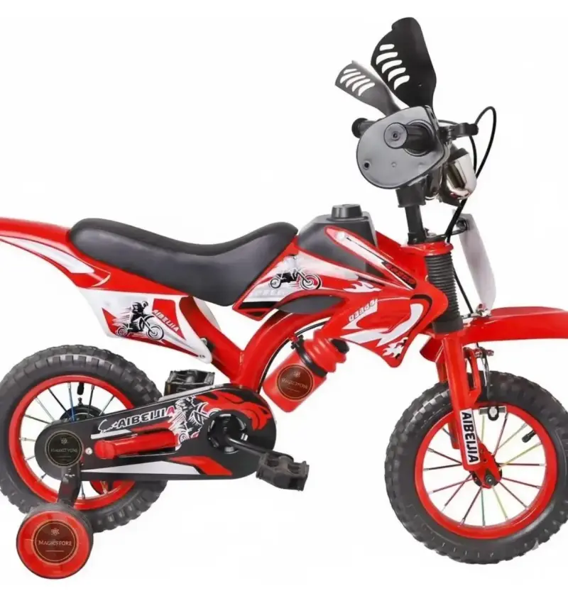Moto infantil roja con estabilizadores - 3