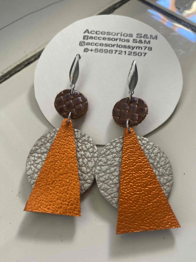 Aros de cuero geométricos - 2