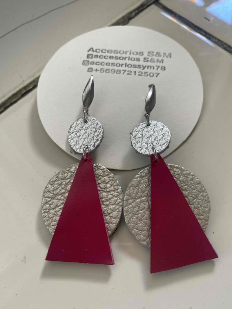 Aros de cuero geométricos - 3