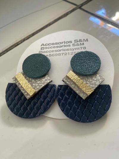 Aros de cuero geométricos - miniatura 4