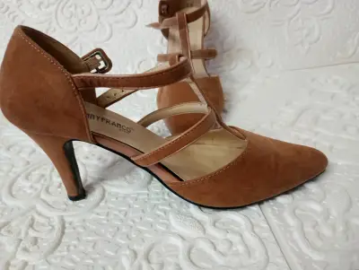 Zapatos de taco alto café Bonnyfranco - miniatura 2
