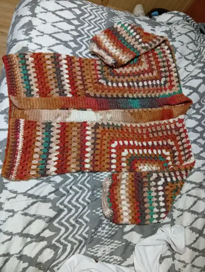 Poncho tejido multicolor - miniatura 1