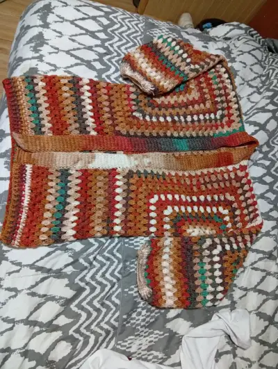 Poncho tejido multicolor - miniatura 2