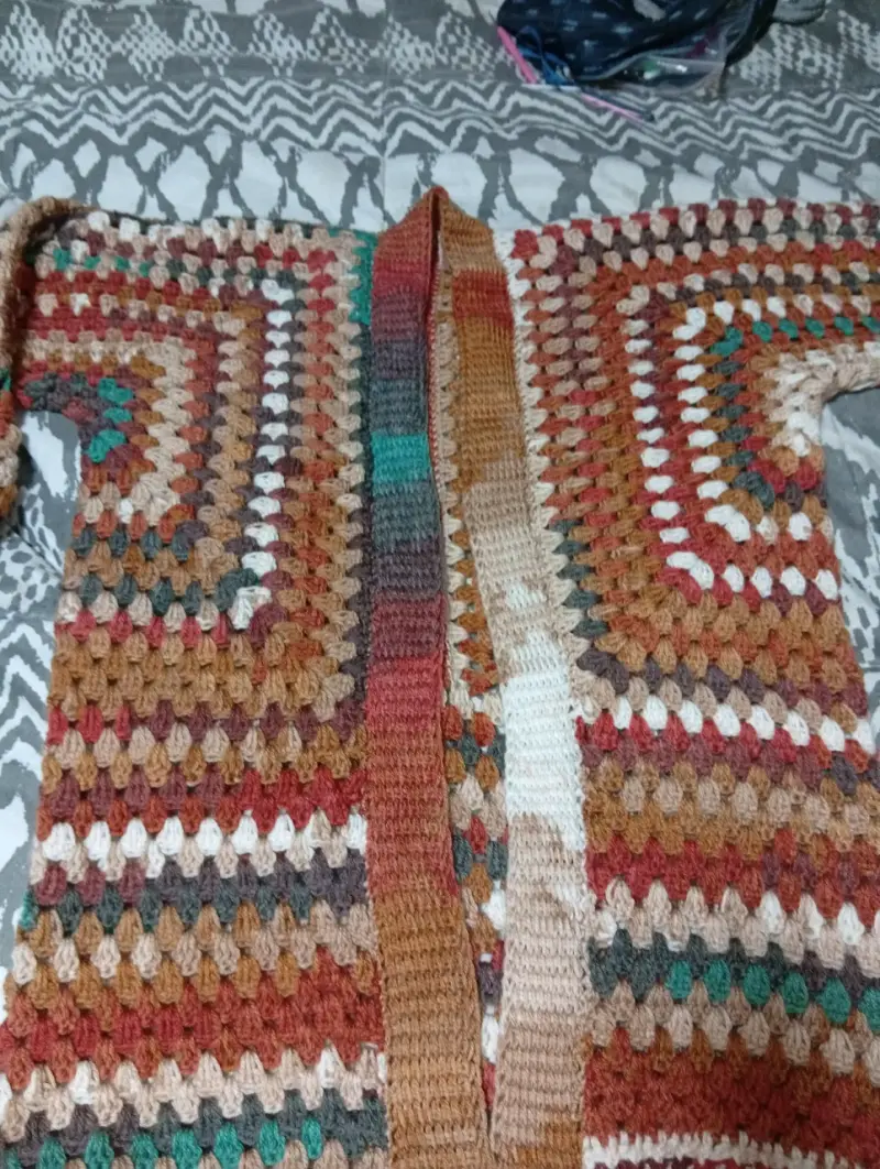 Poncho tejido multicolor - 3