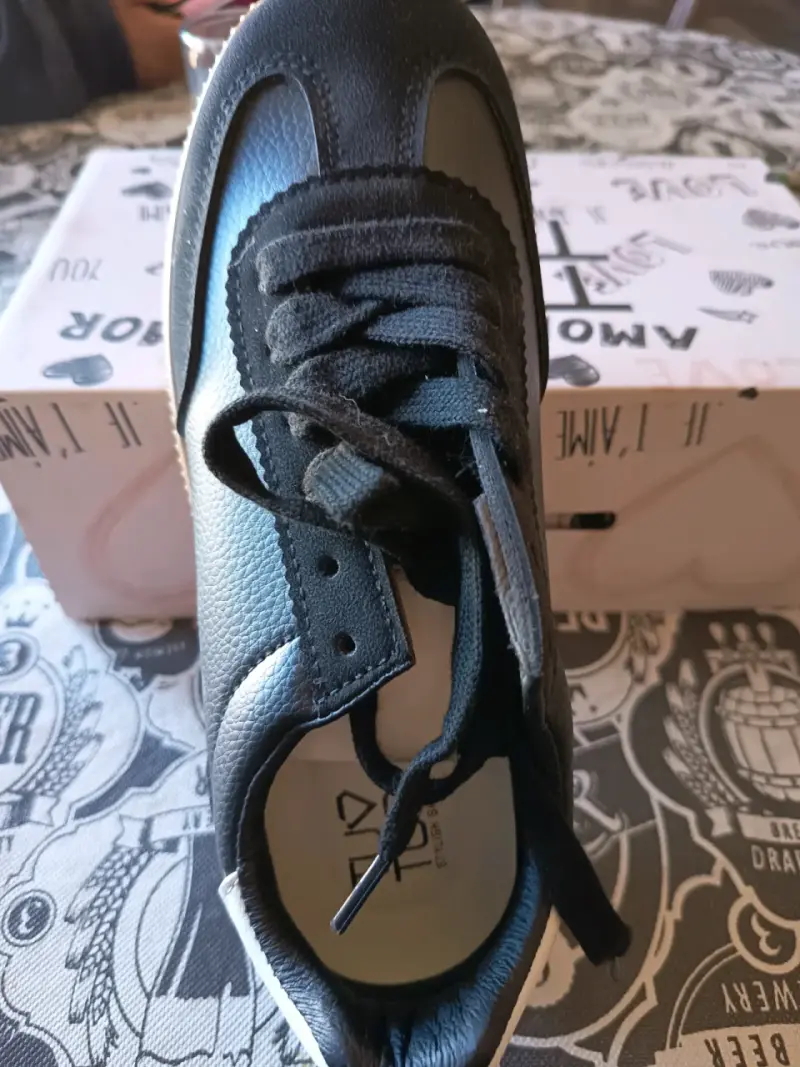Zapatillas negras de cuero - 4