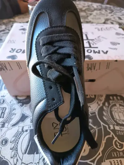 Zapatillas negras de cuero - miniatura 4