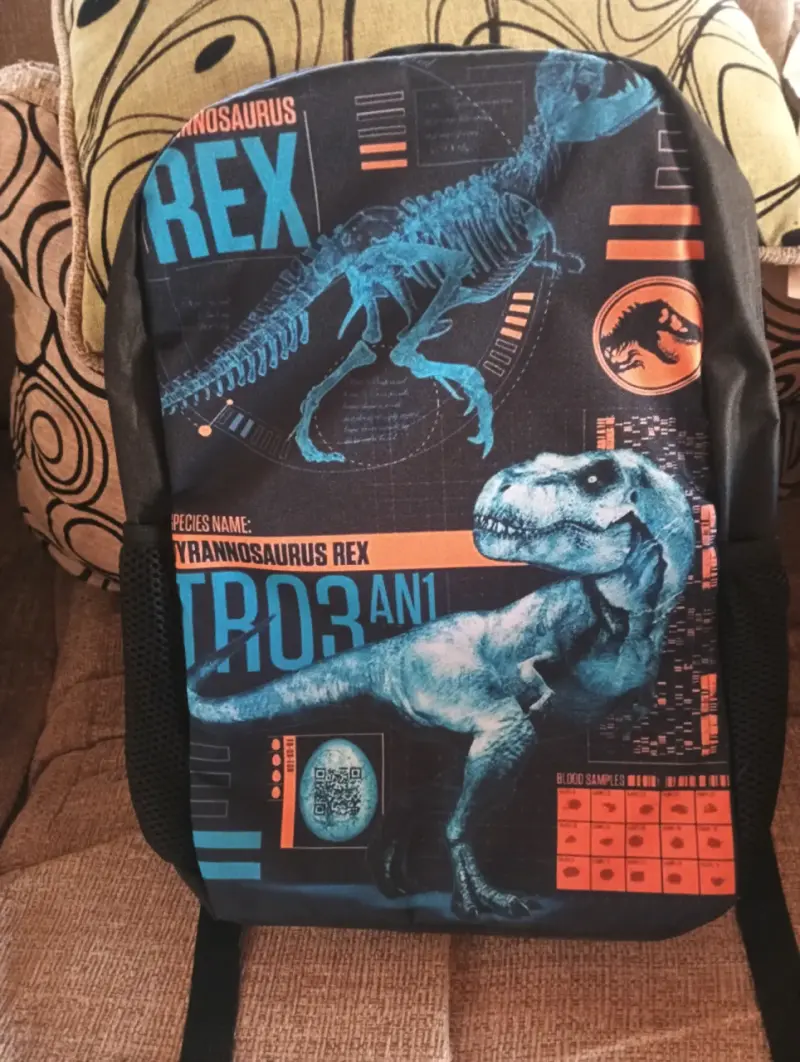 Mochila estampada de dinosaurio