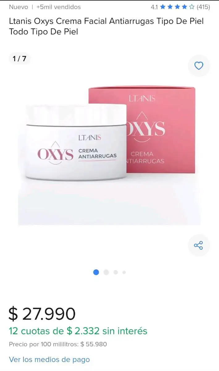 Crema antiarrugas Oxys nuevas! OFERTA - 4