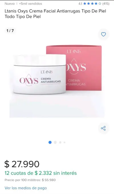 Crema antiarrugas Oxys nuevas! OFERTA - miniatura 4