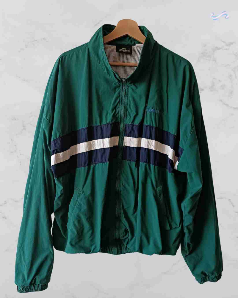 Chaqueta cortaviento verde y azul - 1
