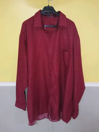 Camisa burdeos de puntos - miniatura 1