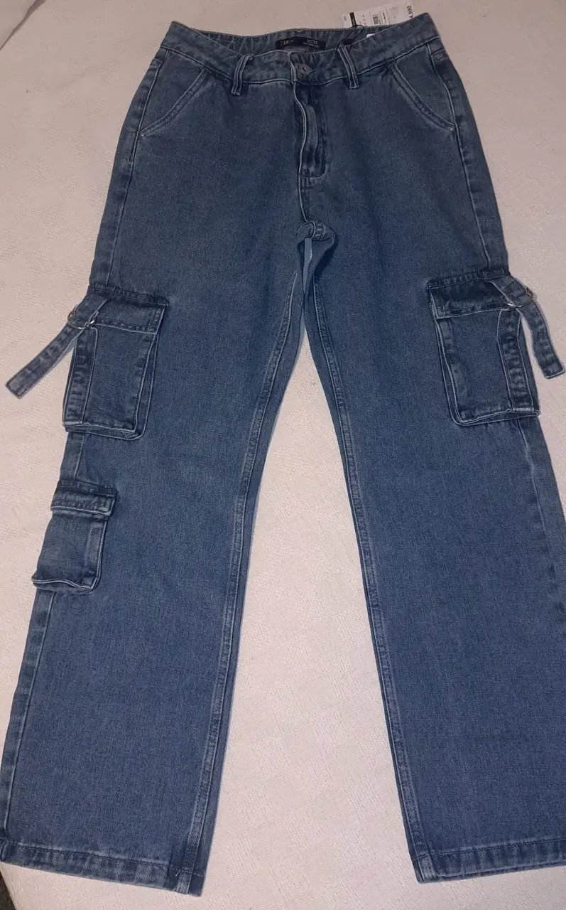 Jeans cargo azules - 2