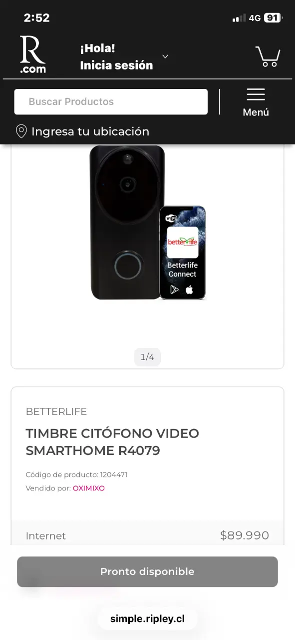 Timbre Citófono Video Betterlife - 1