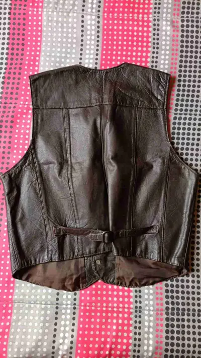 Chaqueta de cuero marrón M - miniatura 2