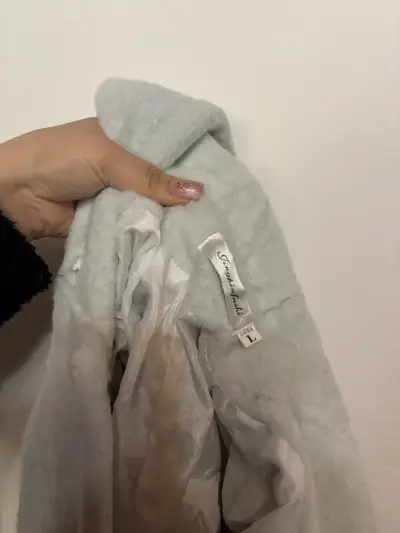 Abrigo peludo gris claro - miniatura 1