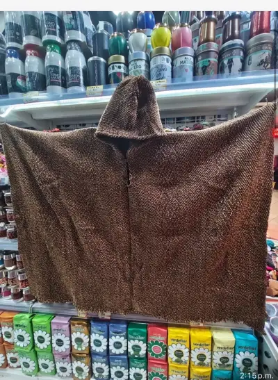 Poncho de lana natural - miniatura 2