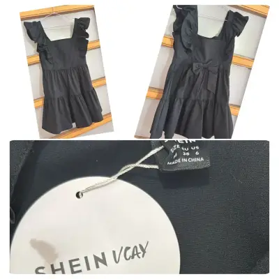 Vestido negro con volante - miniatura 4