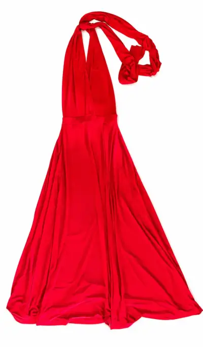 Vestido largo rojo elegante - miniatura 1