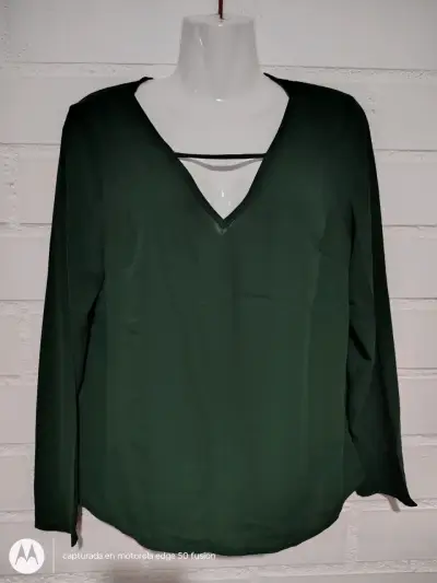 Blusa verde oscuro mujer - miniatura 1